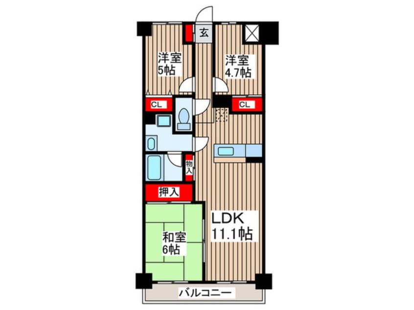 間取図 エランド－ルけやき