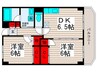 アクアコースト 2DKの間取り