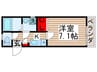 グレイシア北千住 1Kの間取り