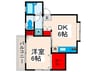 アマポ－ラ 1DKの間取り