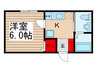 プライムコート浜野 1Kの間取り