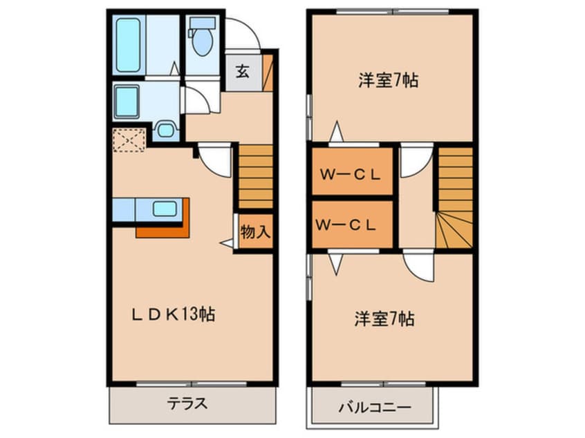 間取図 ローズコート・１２