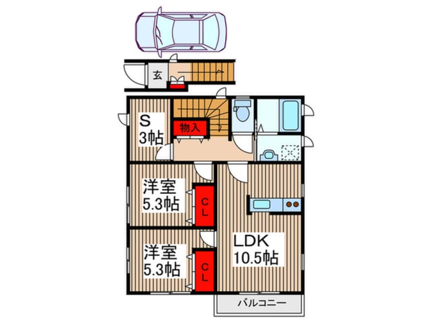 間取図 ＢＬＵＥ　ＭＯＯＮ