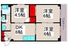 ニュ－沢田ハイツＡ棟 3DKの間取り