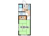 田辺荘 1Kの間取り