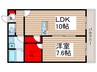 センチュリーオークB 1LDKの間取り