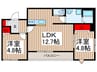 仮）ﾘｰﾌﾞﾙﾌｧｲﾝ新座大和田Ⅱ 2LDKの間取り