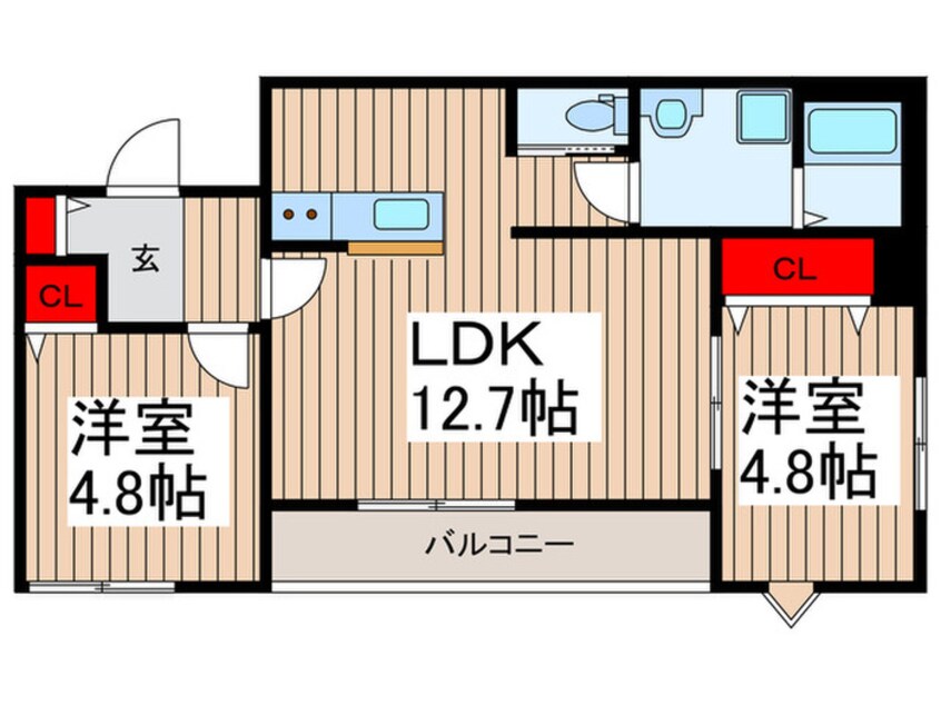 間取図 ﾘｰﾌﾞﾙﾌｧｲﾝ新座大和田Ⅱ