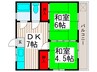コーポ春竹 2DKの間取り