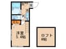 サフィール 1Kの間取り