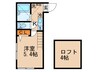 サフィール 1Kの間取り