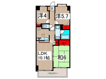 間取図 プランヴェ－ル入間霞川(908)