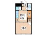 清晃荘 1DKの間取り