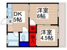 グリ－ンエイトＢ号棟 2DKの間取り