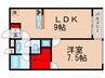ルクレ東長崎 1LDKの間取り