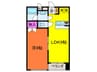 ルクレ東長崎 1LDKの間取り