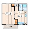 ユアーズＡ 1Kの間取り