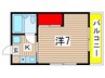 ハイドハウス 1Kの間取り
