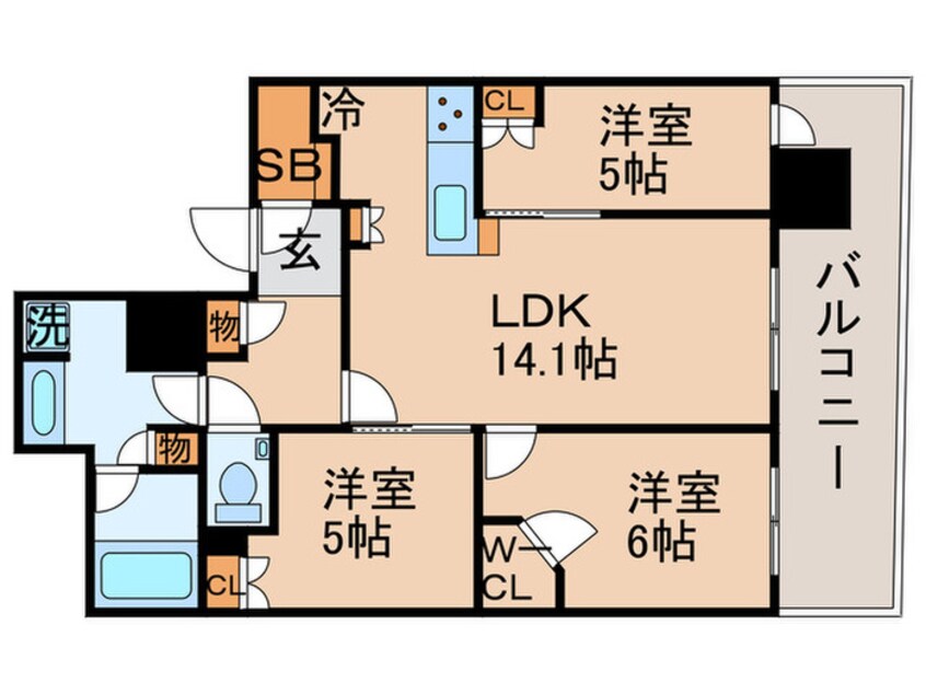 間取図 パークタワー晴海(3821)