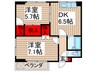 アメニティー木部 2DKの間取り