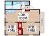 アルストロメリアⅡ 2LDKの間取り