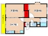 ファミール麻生 2DKの間取り