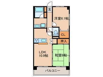 間取図 ｴｸｾﾗｰｼﾞｭ府中白糸台（804）