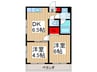 バンダイハイツ 2DKの間取り