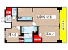 コンフォリア両国サウス 2LDKの間取り