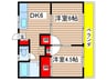 白旗ハイツ 2DKの間取り