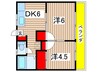 白旗ハイツ 2DKの間取り