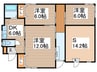 ハピネステラス 3DK+Sの間取り
