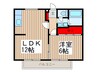 リバ－サイド西城 1LDKの間取り