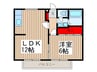 リバ－サイド西城 1LDKの間取り