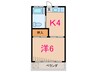 神庭コ－ポ 1Kの間取り
