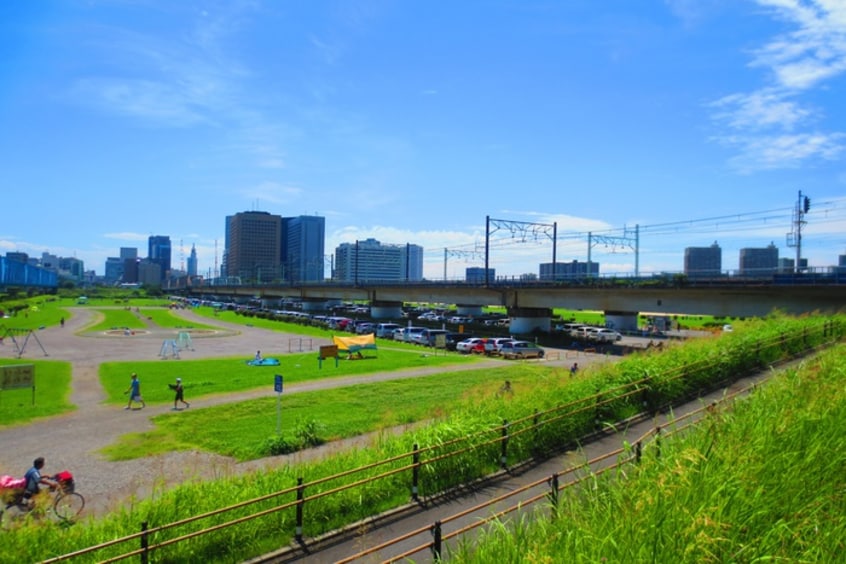 多摩川(公園)まで200m 神庭コ－ポ