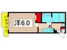 ユーストマ六町 1Kの間取り