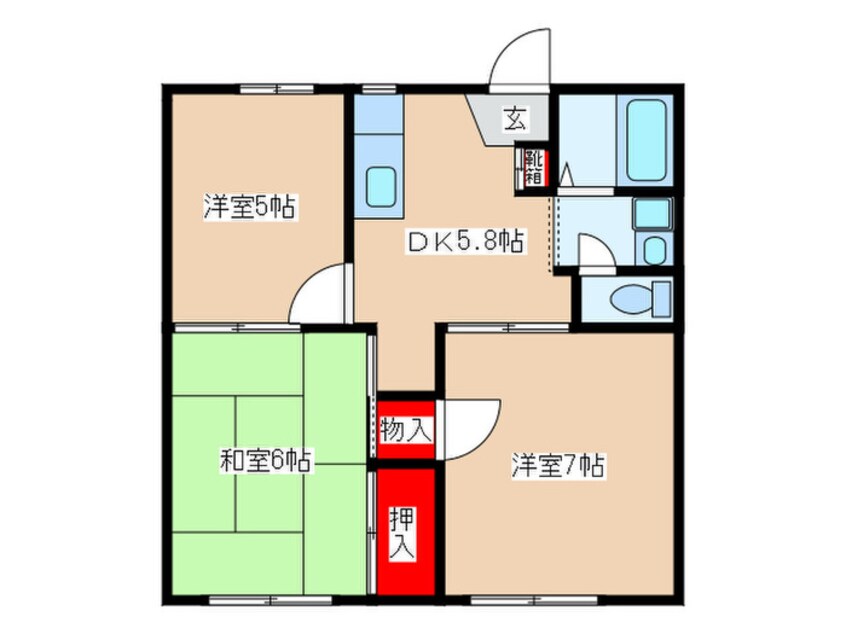 間取図 ブル－プラム長渕