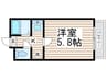 パステルクル－ル 1Kの間取り