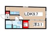 アリュール砂町銀座 1LDKの間取り