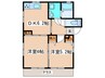 タウン泉N-1 2DKの間取り