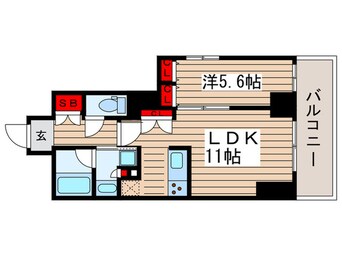 間取図 ｼﾞｪﾉｳﾞｨｱ浅草Ⅱｽｶｲｶﾞｰﾃﾞﾝ(805)
