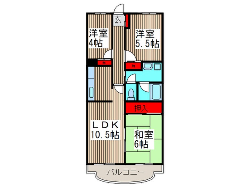 間取図 ピア．クレ－ル日進