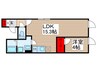 Meldia Residential北千住 1LDKの間取り