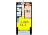 福信館 1LDKの間取り