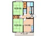 由木ハウス 2DKの間取り