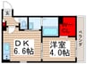 ウィステリア 1DKの間取り