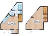 レンガハウス 1LDKの間取り