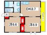 クレール 2DKの間取り