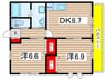クレール 2DKの間取り
